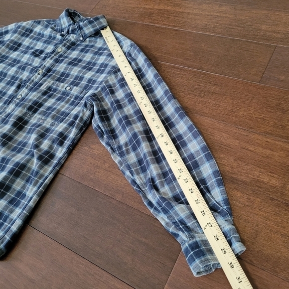 Carhartt Men's Button-Up Flannel Work Casual Shirt Size M Blue/Gray 100% Cotton - Picture 9 of 10